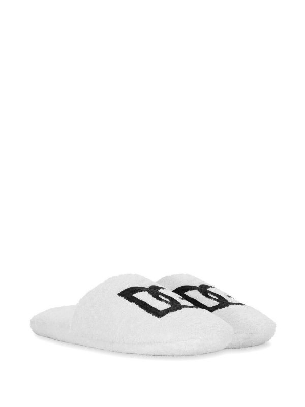Dolce & Gabbana White Interlocking DG Logo Slippers | Browns Flip Flops & Slides