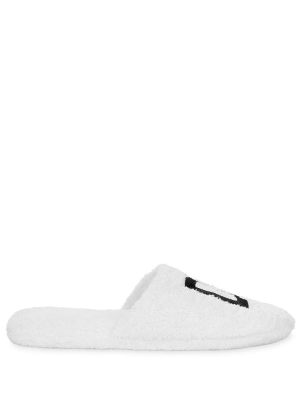 Dolce & Gabbana White Interlocking DG Logo Slippers | Browns Flip Flops & Slides