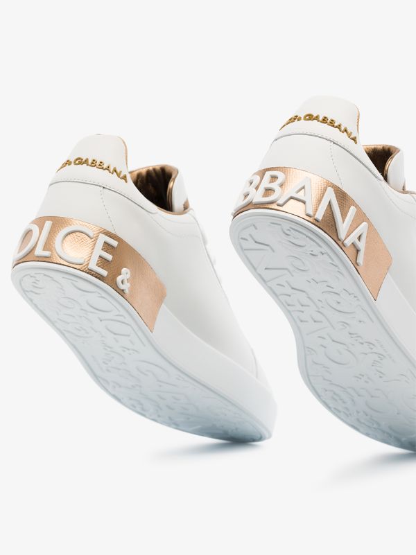Dolce & Gabbana White Portofino Leather Logo Sneakers | Browns Sneakers