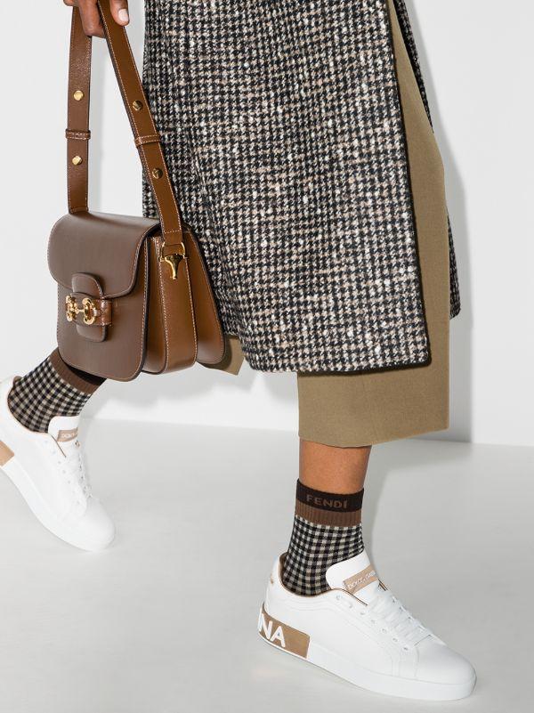 Dolce & Gabbana White Portofino Leather Logo Sneakers | Browns Sneakers