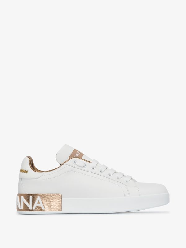 Dolce & Gabbana White Portofino leather logo sneakers | Browns Sneakers