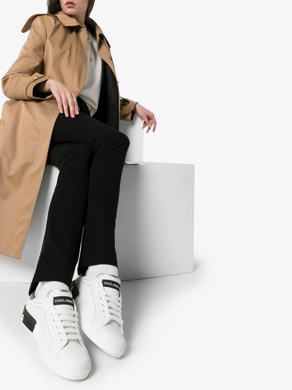 Dolce & Gabbana White Portofino Leather Sneakers | Browns Sneakers