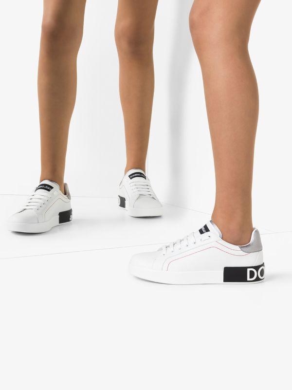 Dolce & Gabbana White Portofino Leather Sneakers | Browns Sneakers