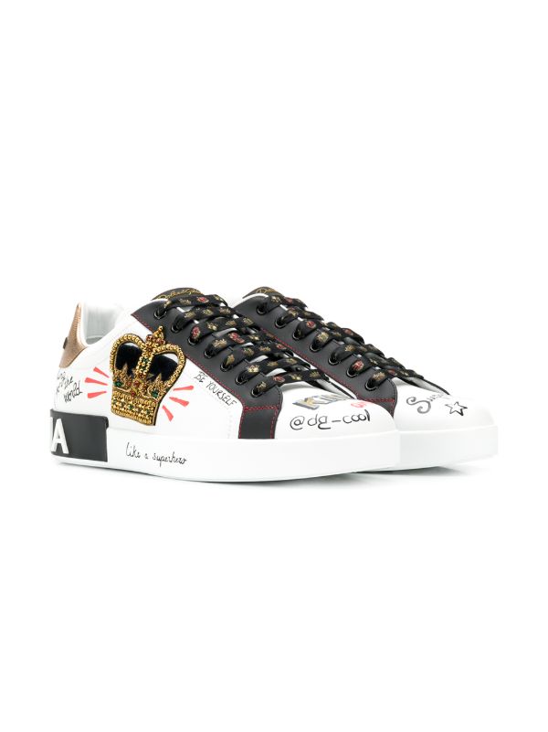Dolce & Gabbana White Portofino Leather Sneakers | Browns Low-Tops