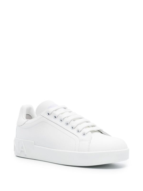 Dolce & Gabbana White Portofino Leather Sneakers | Browns Sneakers