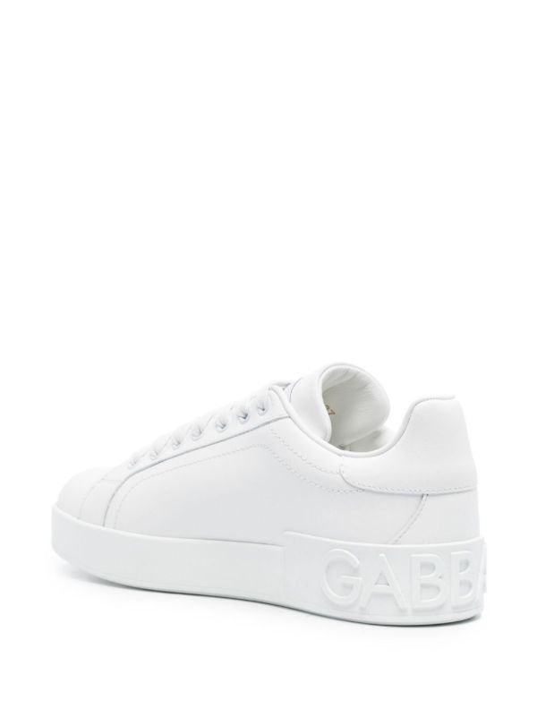 Dolce & Gabbana White Portofino Leather Sneakers | Browns Sneakers