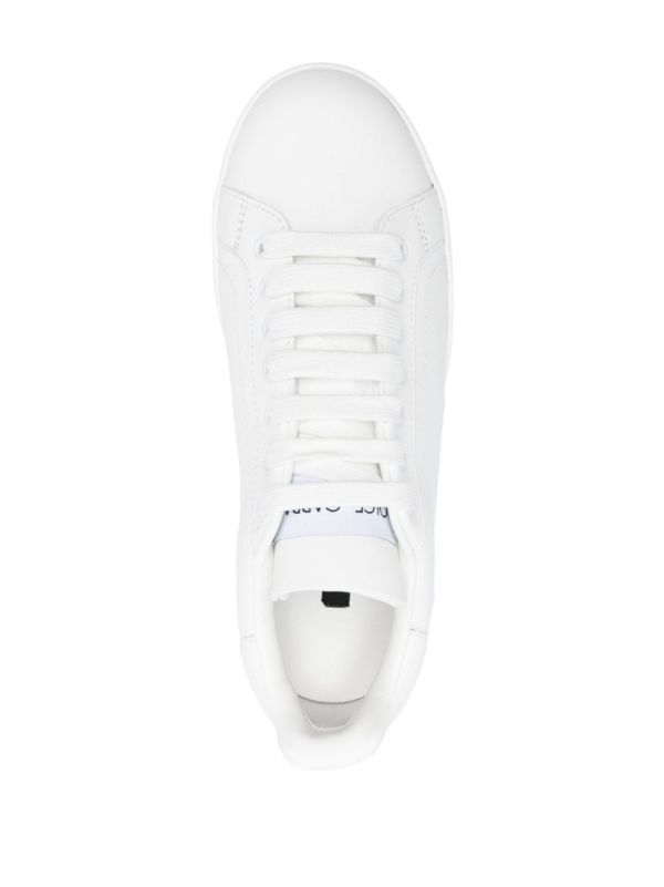 Dolce & Gabbana White Portofino Leather Sneakers | Browns Sneakers
