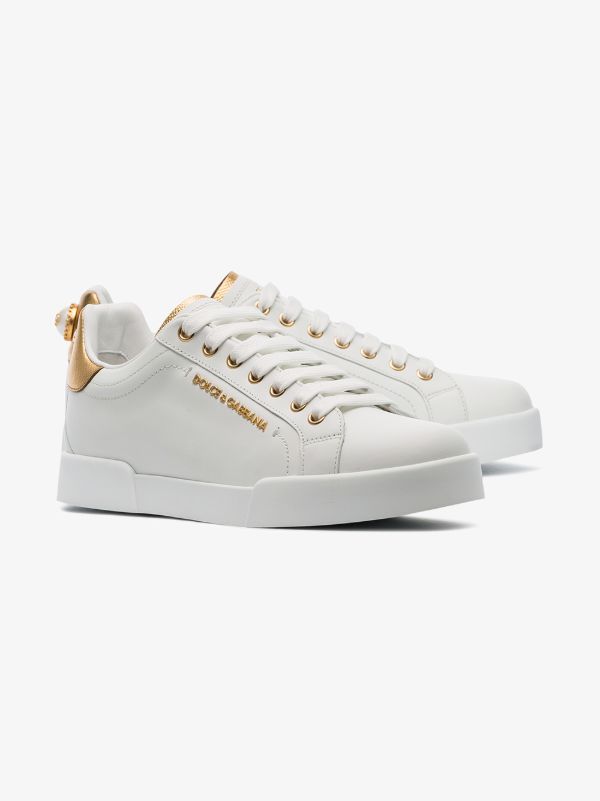 Dolce & Gabbana White Portofino Leather Sneakers | Browns Sneakers