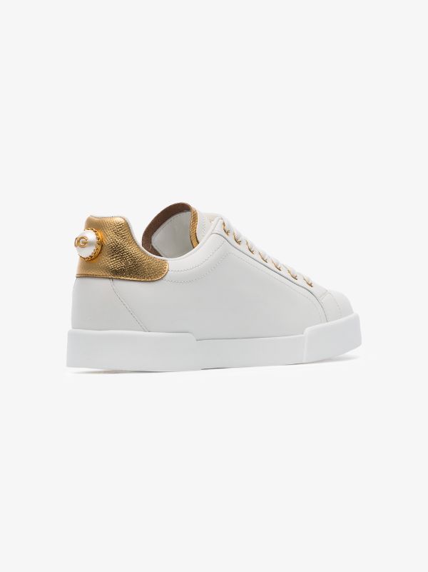 Dolce & Gabbana White Portofino Leather Sneakers | Browns Sneakers