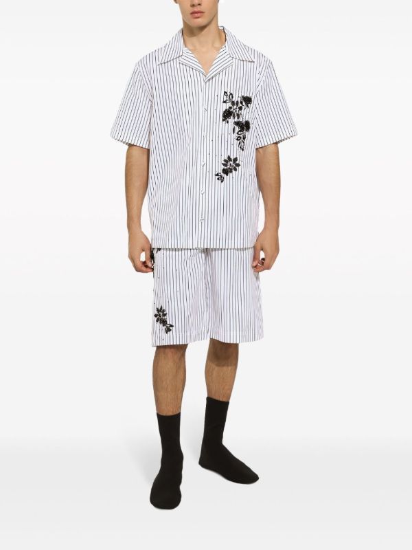Dolce & Gabbana White Striped Cotton Shorts | Browns Deck Shorts