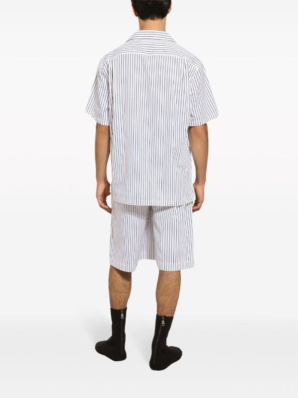 Dolce & Gabbana White Striped Cotton Shorts | Browns Deck Shorts