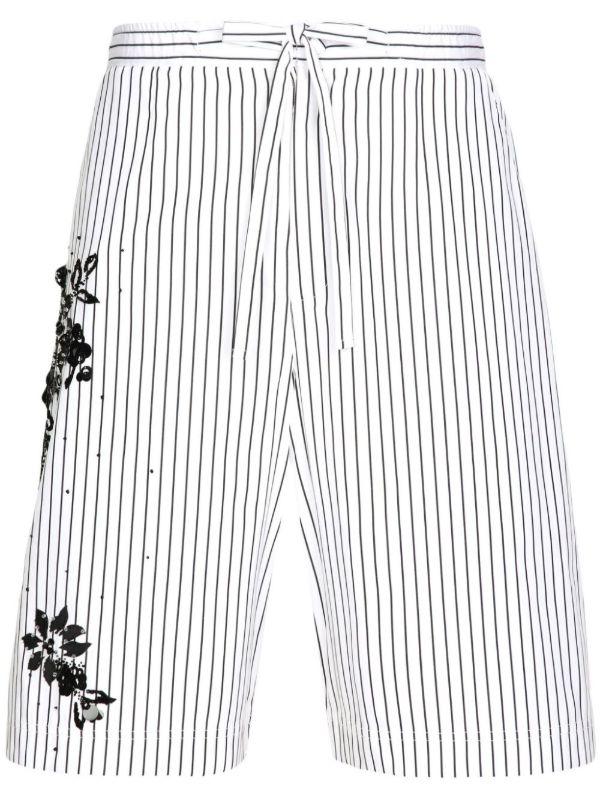 Dolce & Gabbana White Striped Cotton Shorts | Browns Deck Shorts