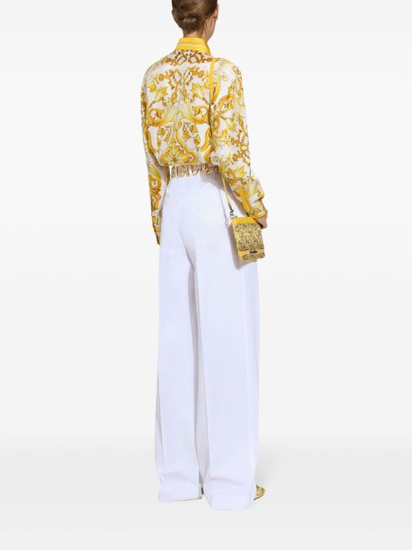 Dolce & Gabbana Wide-Leg Cotton Trousers | Browns Wide-Leg Pants