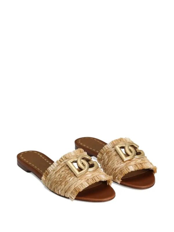 Dolce & Gabbana Woven-raffia Flat Sandals | Browns Sandals