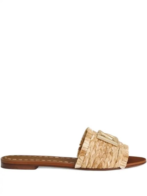 Dolce & Gabbana Woven-raffia Flat Sandals | Browns Sandals