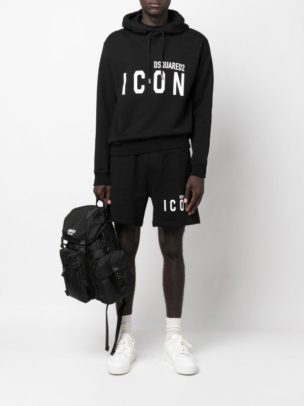 DSQUARED2 Black Logo Print Track Shorts | Browns Track & Running Shorts