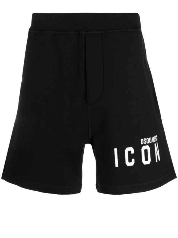 DSQUARED2 Black logo print track shorts | Browns Track & Running Shorts