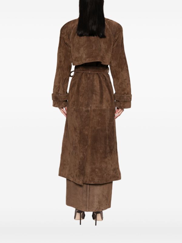 Ducie Corrin Suede Trench Coat | Browns Double Breasted & Peacoats