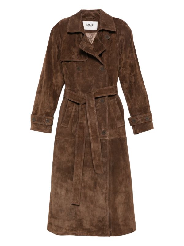 ducie Corrin suede trench coat | Browns Double Breasted & Peacoats