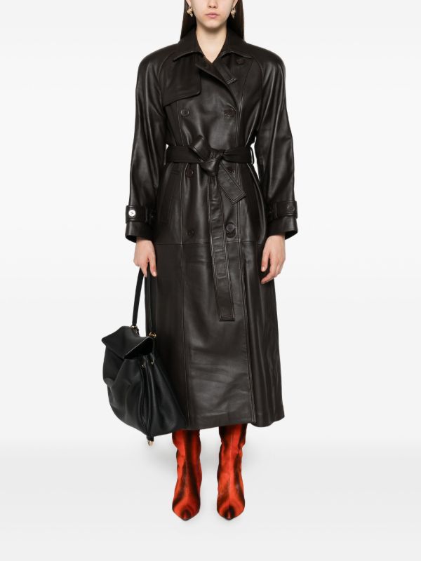 Ducie Double-breasted Belted Leather Coat | Browns Trench Coats & Raincoats