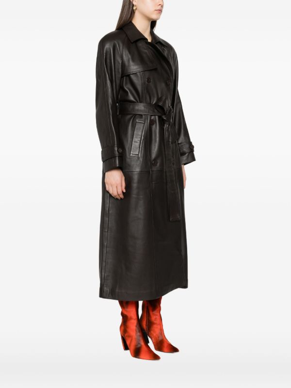 Ducie Double-breasted Belted Leather Coat | Browns Trench Coats & Raincoats