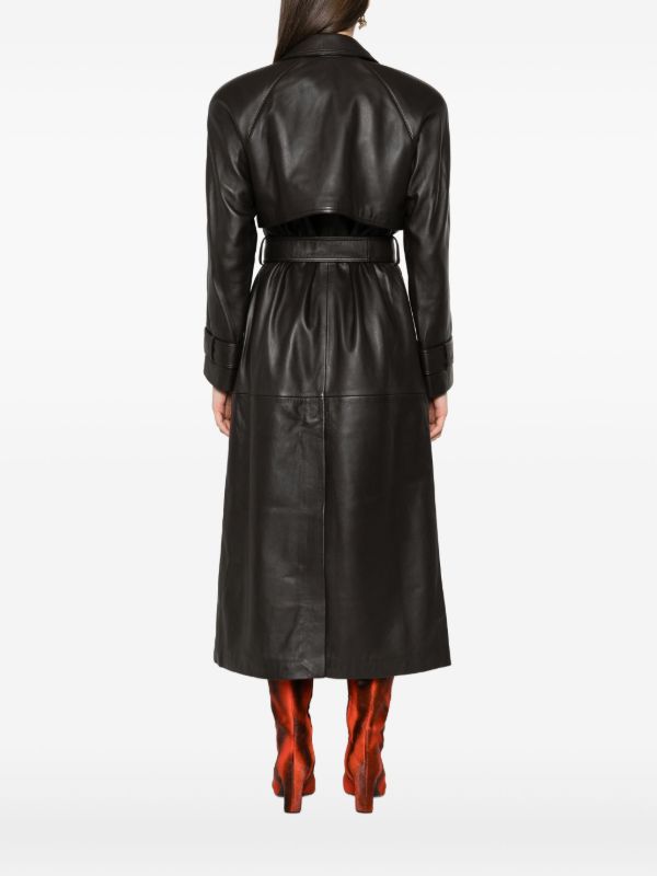 Ducie Double-breasted Belted Leather Coat | Browns Trench Coats & Raincoats
