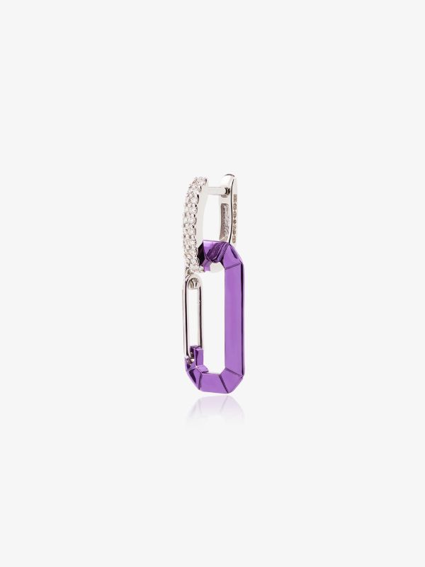 EÉRA 18K white gold and purple Chiara small diamond earring | Browns Fine Earrings