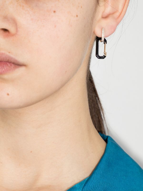 EÉRA 18K Yellow Gold And Black Chiara Small Diamond Earring | Browns Fine Earrings