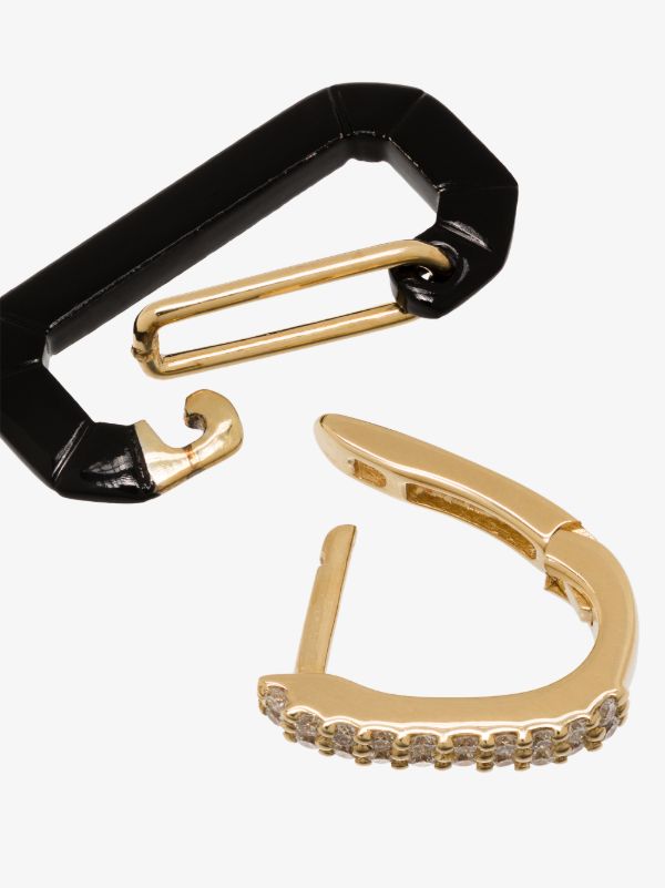 EÉRA 18K Yellow Gold And Black Chiara Small Diamond Earring | Browns Fine Earrings