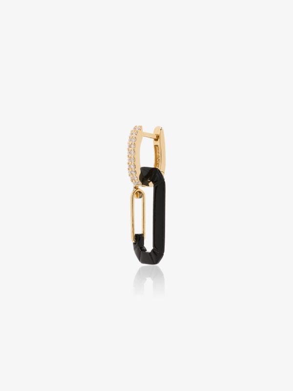 EÉRA 18K yellow gold and black Chiara Small Diamond Earring | Browns Fine Earrings