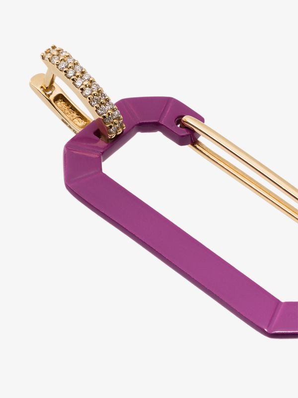 EÉRA 18K Yellow Gold And Dark Purple Chiara Large Diamond Earring | Browns Fine Earrings