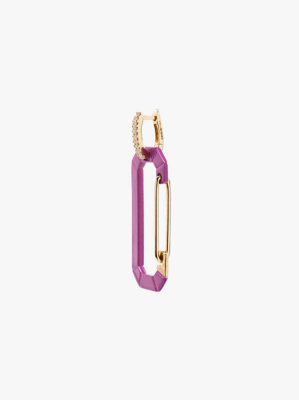 EÉRA 18K yellow gold and dark purple Chiara large diamond earring | Browns Fine Earrings
