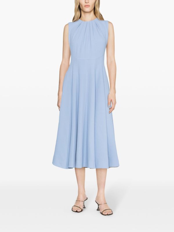 Emilia Wickstead Blue Marlen Crepe Midi Dress | Browns Cocktail & Party Dresses