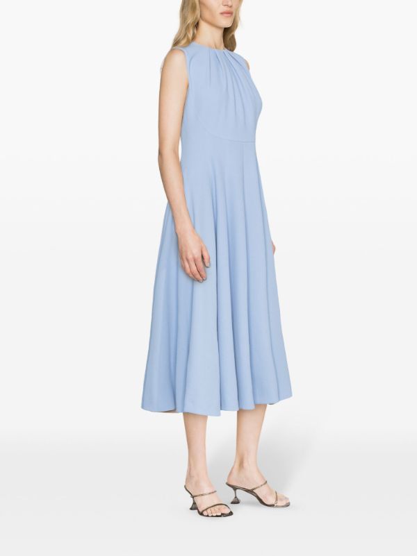 Emilia Wickstead Blue Marlen Crepe Midi Dress | Browns Cocktail & Party Dresses