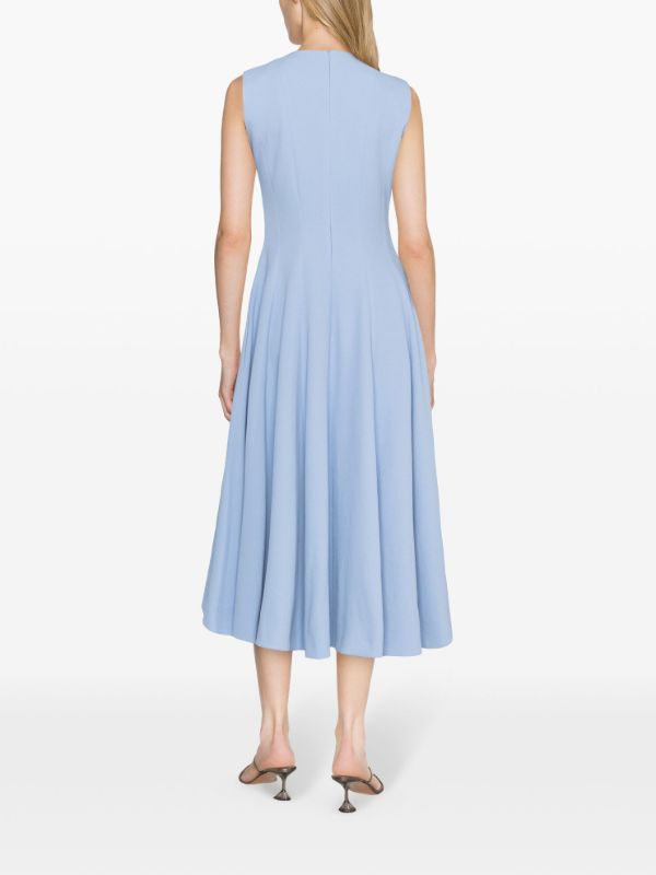 Emilia Wickstead Blue Marlen Crepe Midi Dress | Browns Cocktail & Party Dresses