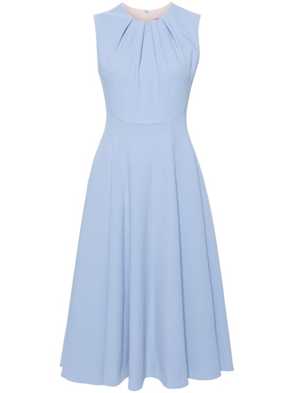 Emilia Wickstead Blue Marlen Crepe Midi Dress | Browns Cocktail & Party Dresses
