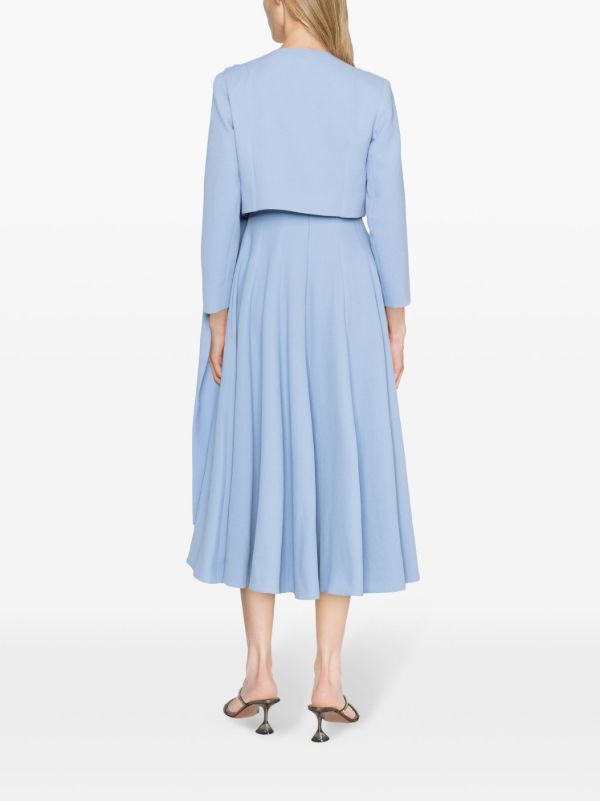 Emilia Wickstead Blue Meggie Cropped Jacket | Browns Cropped Jackets