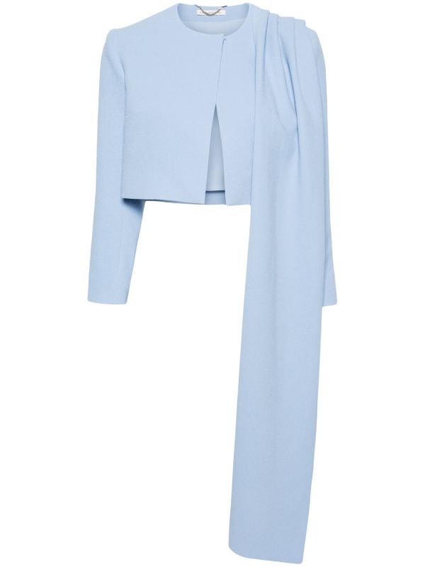 Emilia Wickstead Blue Meggie Cropped Jacket | Browns Cropped Jackets