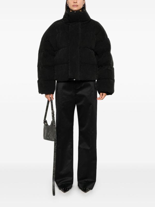 ENTIRE STUDIOS Black Velvet Puffer Jacket | Browns Down Jackets