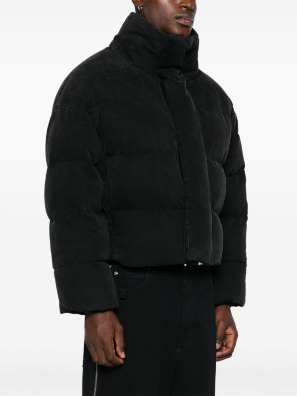 ENTIRE STUDIOS Black Velvet Puffer Jacket | Browns Down Jackets