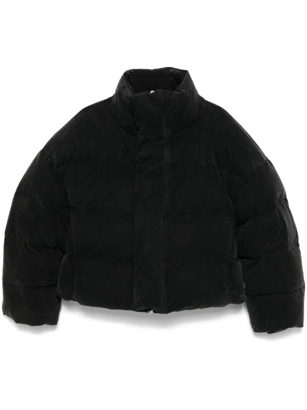 ENTIRE STUDIOS Black Velvet Puffer Jacket | Browns Down Jackets