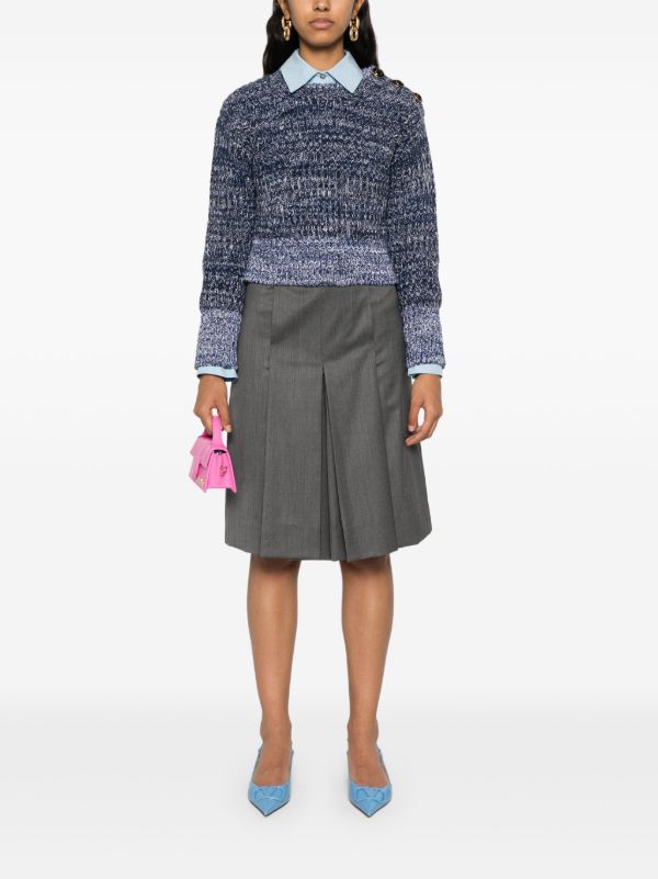 ERDEM Blue Melange-Knit Wool Sweater | Browns Knitted Sweaters