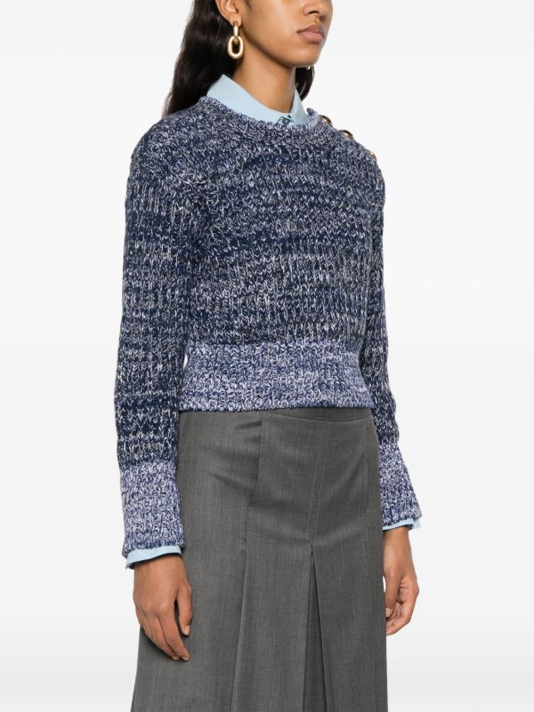 ERDEM Blue Melange-Knit Wool Sweater | Browns Knitted Sweaters