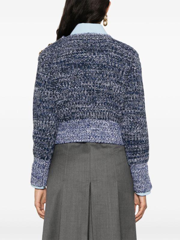 ERDEM Blue Melange-Knit Wool Sweater | Browns Knitted Sweaters