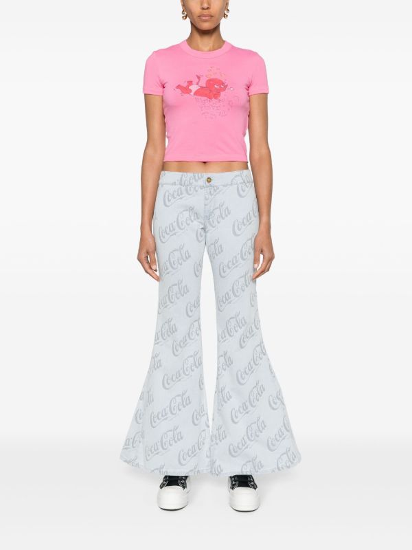 ERL X Coca Cola Cool Grey Low-Rise Flared Jeans | Browns Bootcut Jeans