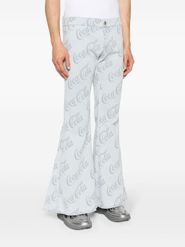 ERL X Coca Cola Cool Grey Low-Rise Flared Jeans | Browns Bootcut Jeans