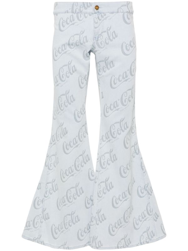 ERL x Coca Cola Cool Grey Low-Rise Flared Jeans | Browns Bootcut Jeans