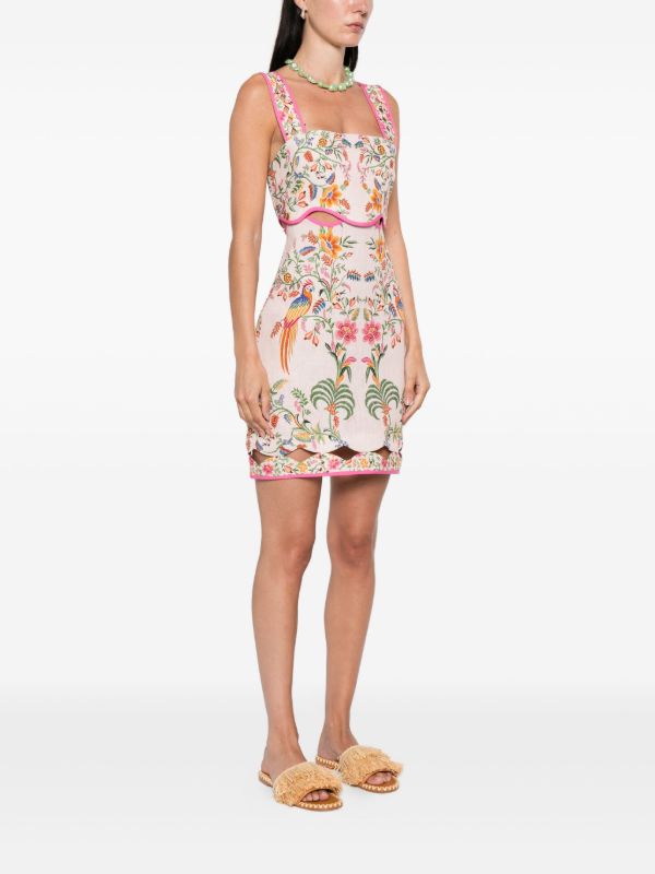 FARM Rio Floral-embroidery Mini Dress | Browns Day Dresses