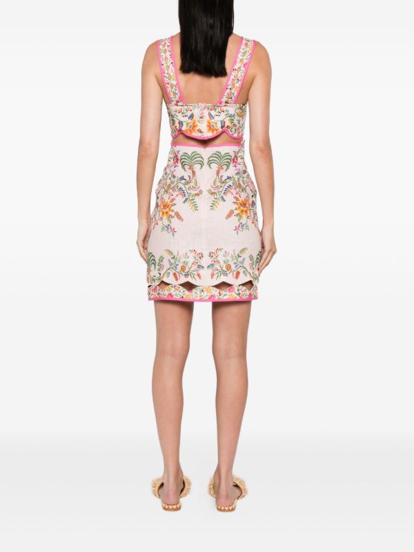 FARM Rio Floral-embroidery Mini Dress | Browns Day Dresses