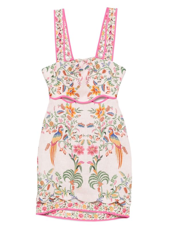 FARM Rio floral-embroidery mini dress | Browns Day Dresses